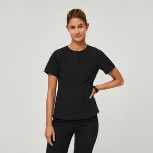 FIGS Black Bristol Slim Henley Scrub Top